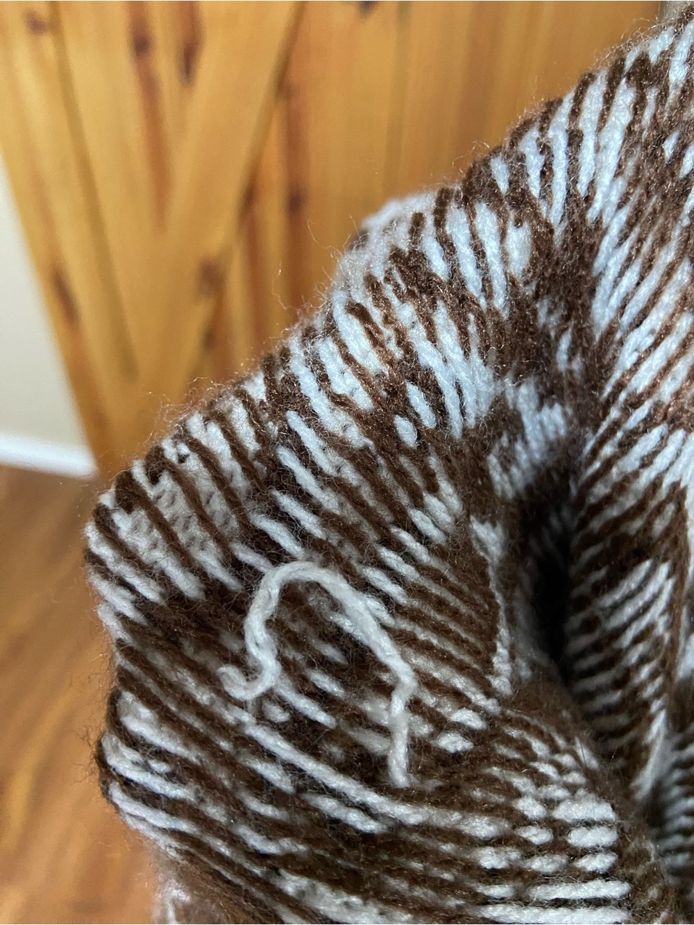 Alpha wool Brown & Cream Knit Button-Front Cape/Cardigan size L/XL - Picture 6 of 11